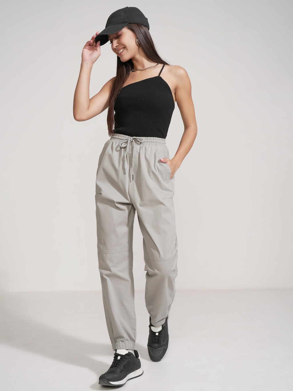 Tokyo Talkies Women Grey Solid Regular Fit Joggers - Grey - Image 2