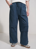 Tokyo Talkies Women Navy Blue Solid Baggy Cargos - Navy Blue - Image 1