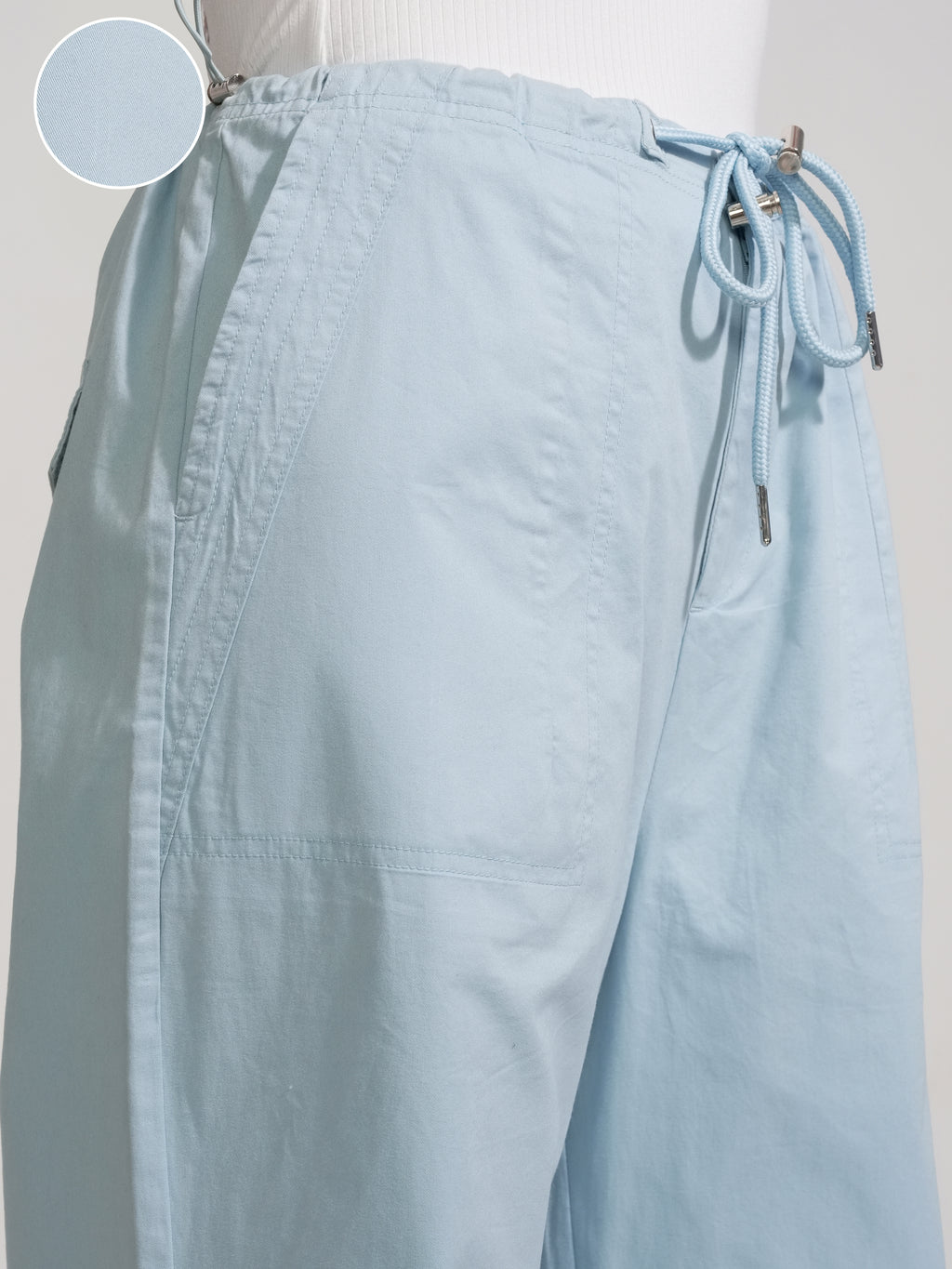 Tokyo Talkies Women Blue Solid Baggy Casual Trouser - Blue - Image 5