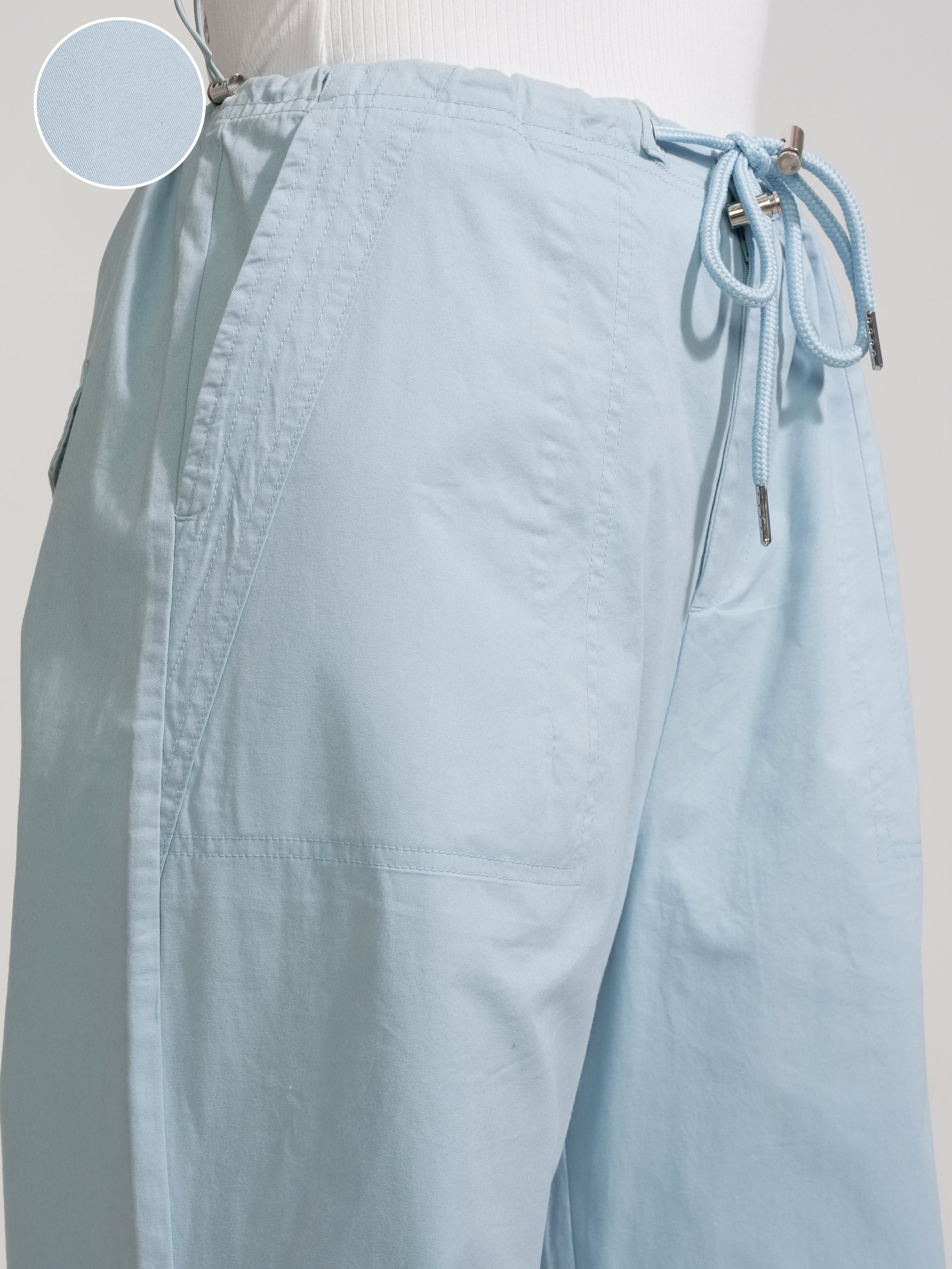Tokyo Talkies Women Blue Solid Baggy Casual Trouser - Blue - Image 5