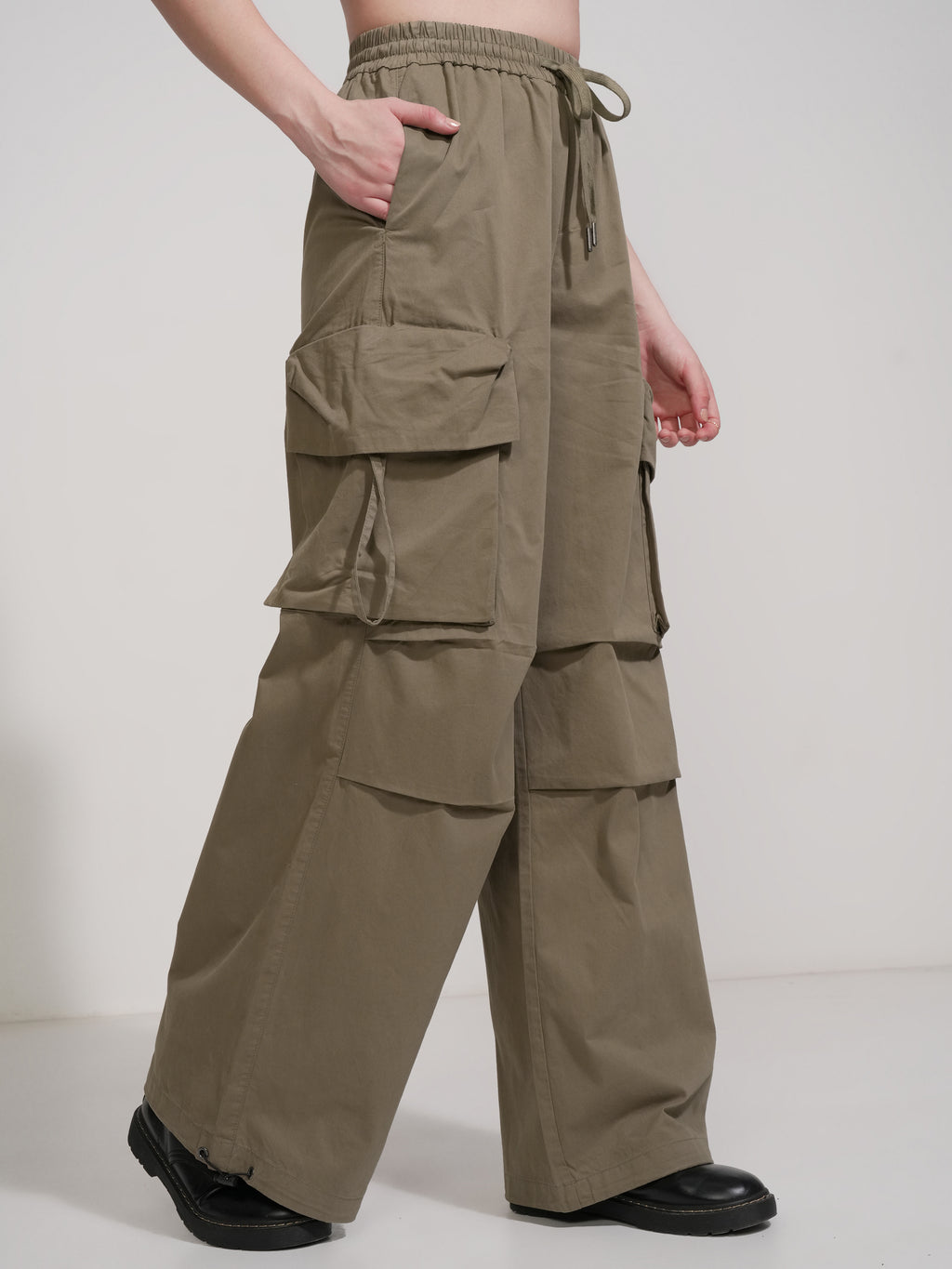 Tokyo Talkies Women Olive Solid Straight Fit Joggers - Olive - Image 6