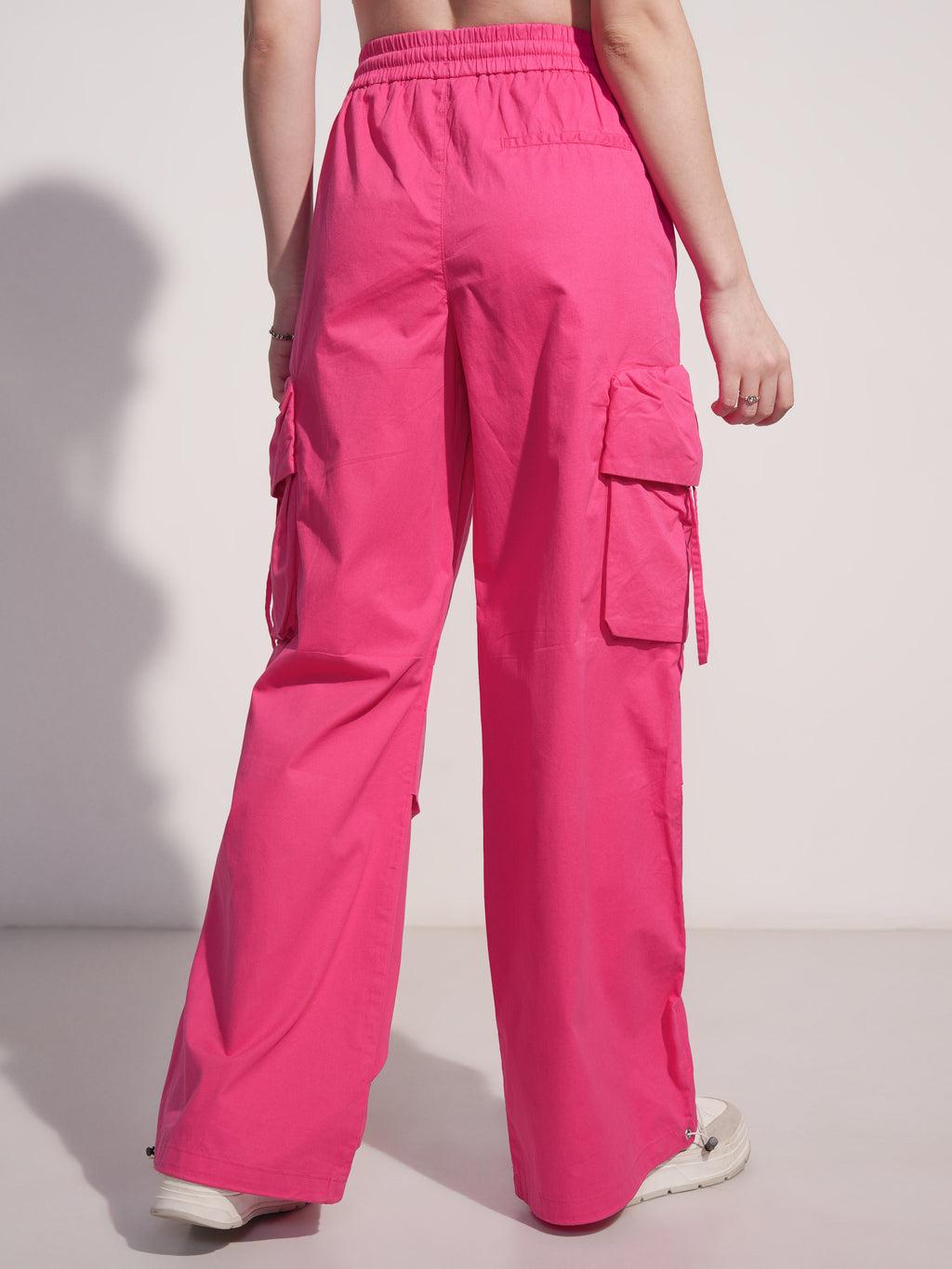 Tokyo Talkies Women Pink Solid Straight Fit Joggers - Pink - Image 3