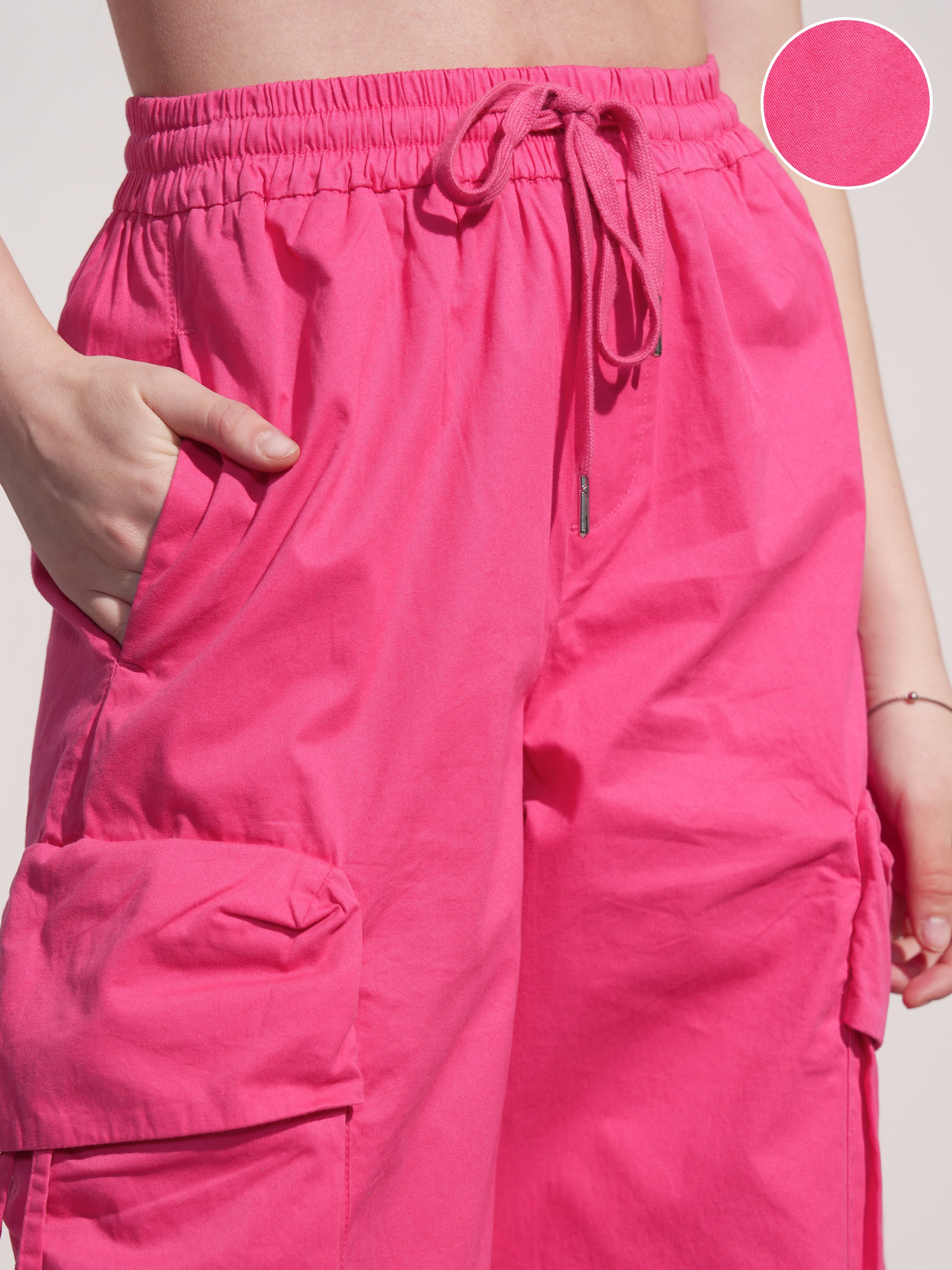 Tokyo Talkies Women Pink Solid Straight Fit Joggers - Pink - Image 5