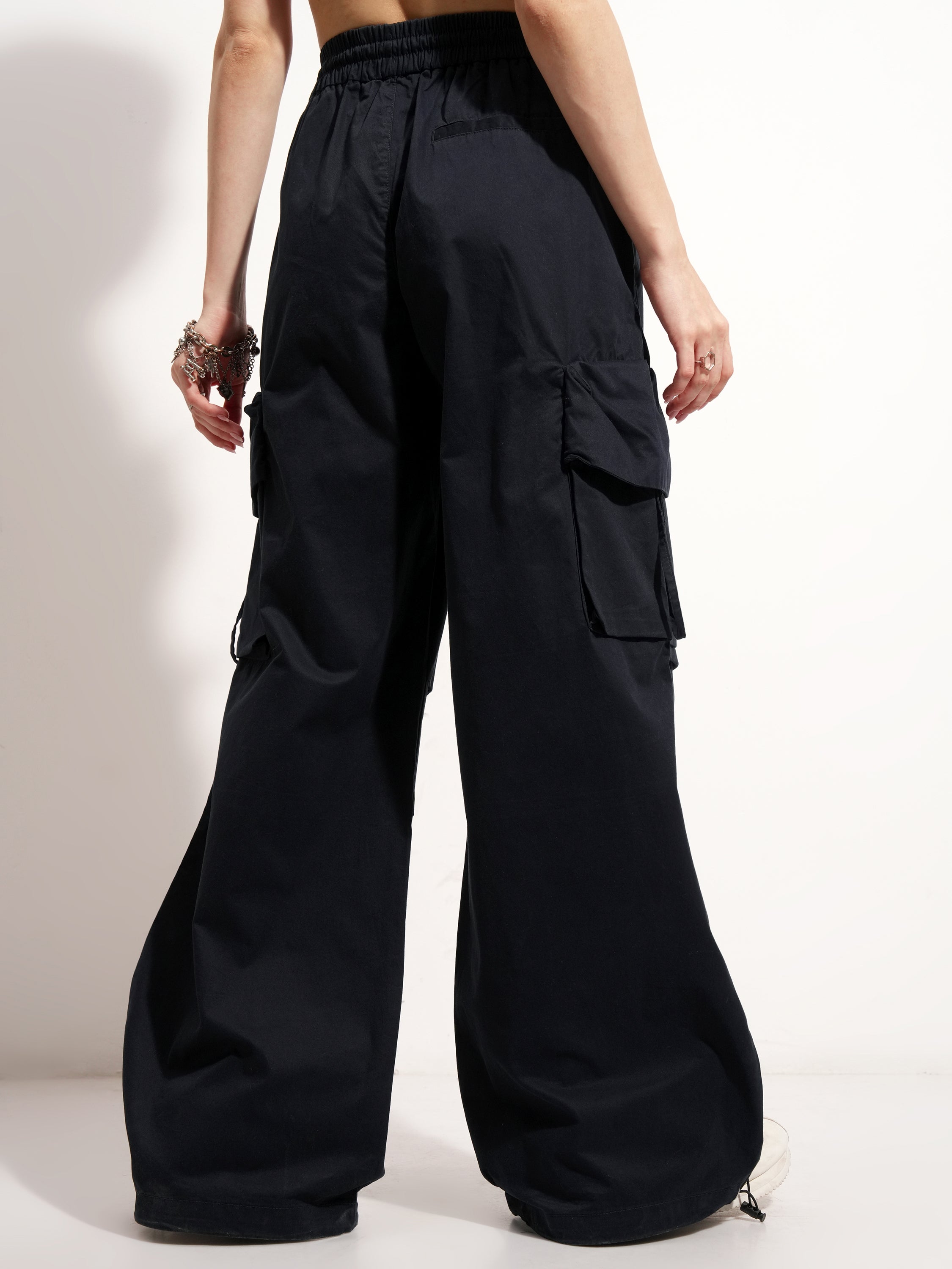 Tokyo Talkies Women Black Solid Straight Fit Joggers - Black - Image 3