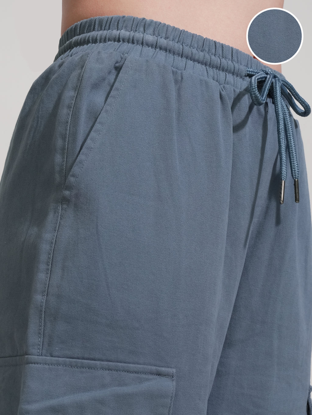 Tokyo Talkies Women Blue Solid Straight Fit Cargos - Blue - Image 5