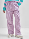 Street By Tokyo Talkies Women Purple Solid Straight Fit Cargos - Purple - Image 1