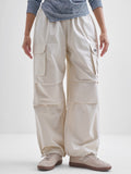 Tokyo Talkies Women Off White Solid Straight Fit Cargos - Off White - Image 1