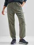 Street By Tokyo Talkies Women Olive Solid Regular Fit Cargos - Olive - Image 1