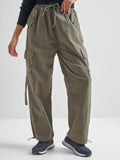 Tokyo Talkies Women Olive Solid Straight Fit Cargos - Olive - Image 1