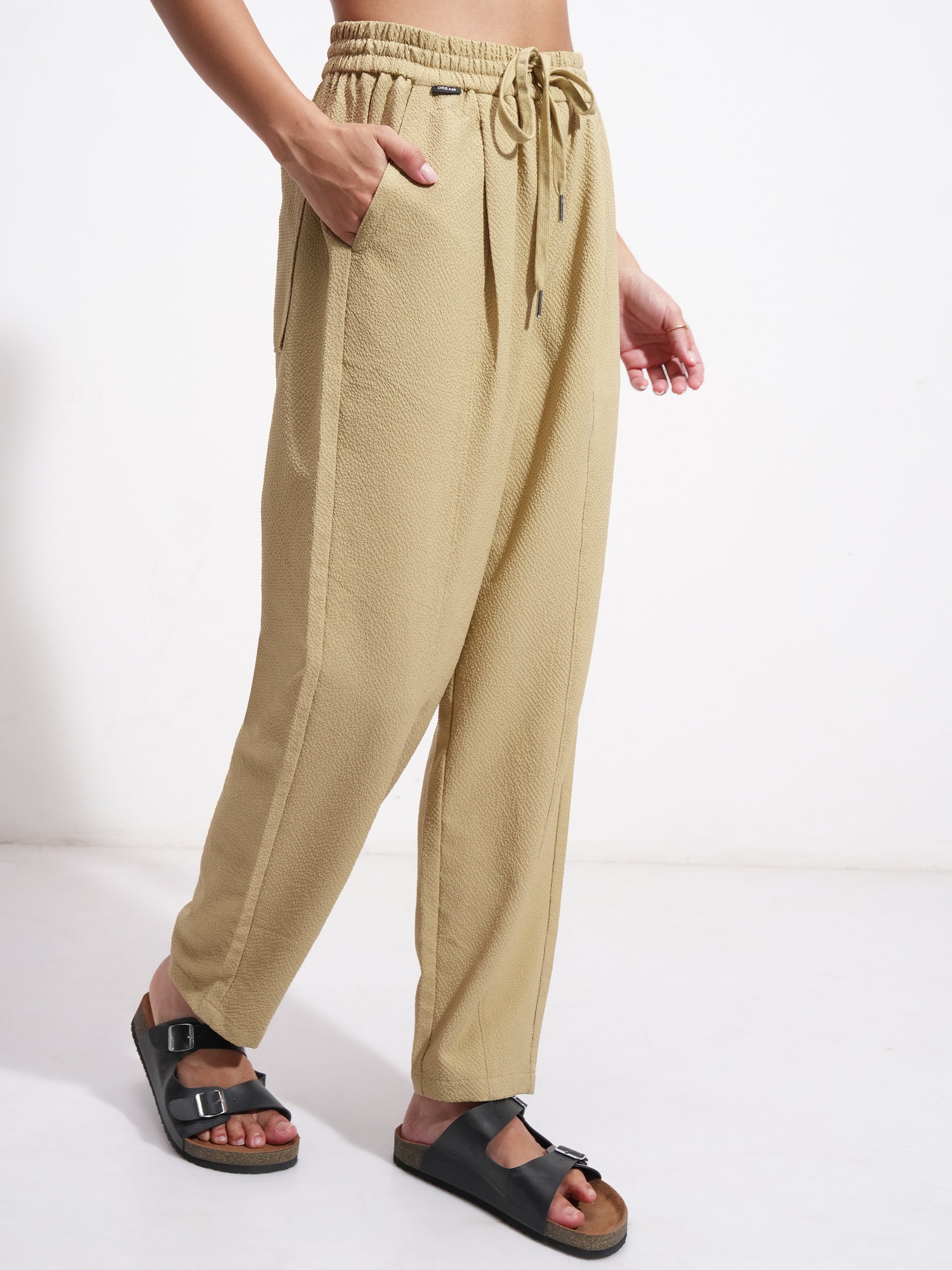 Tokyo Talkies Women Brown SOlid Regular Fit Casual Trouser - Brown - Image 6