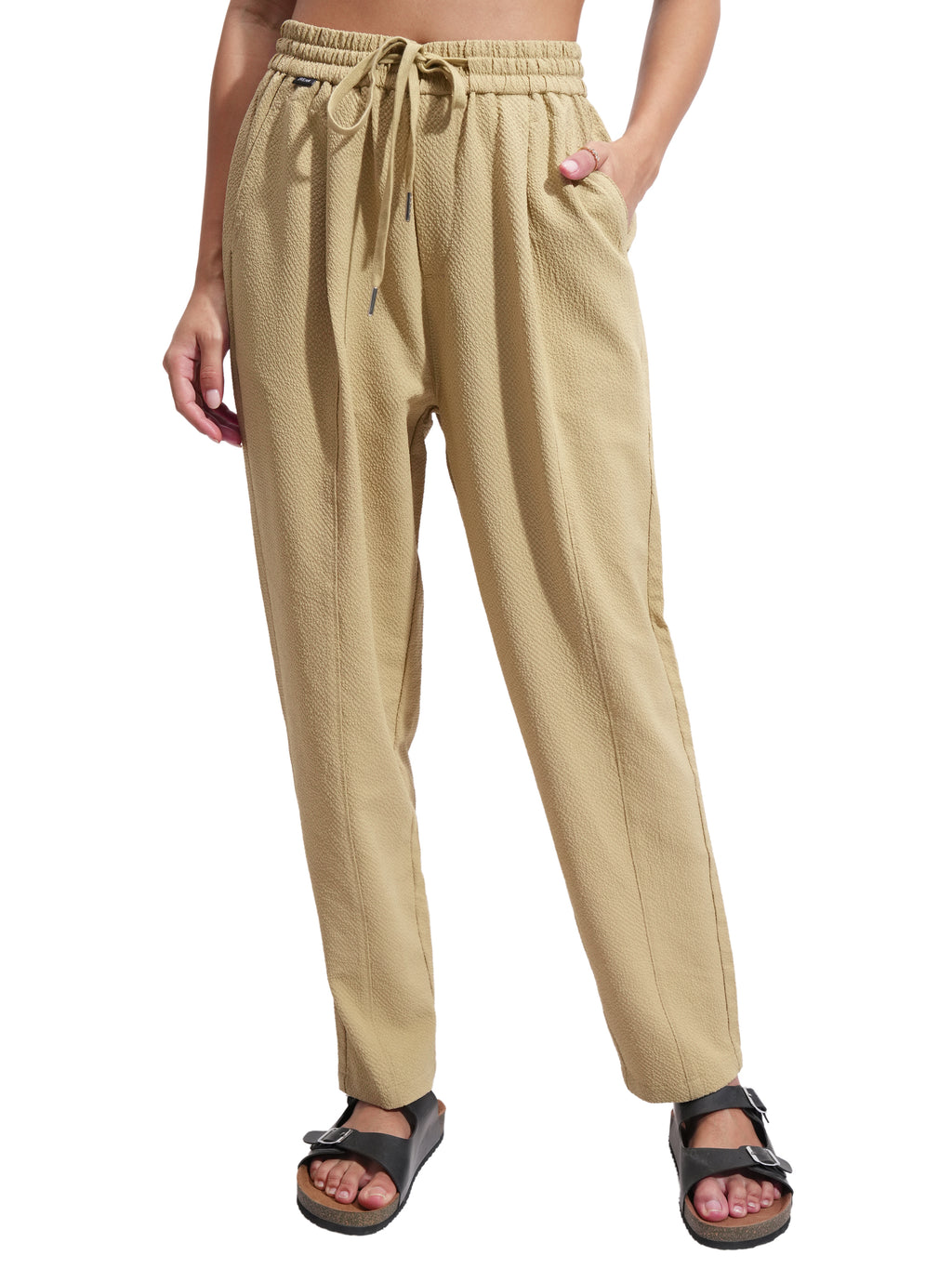 Tokyo Talkies Women Brown SOlid Regular Fit Casual Trouser - Brown - Image 7