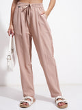 Tokyo Talkies Women Pink SOlid Regular Fit Casual Trouser - Pink - Image 1