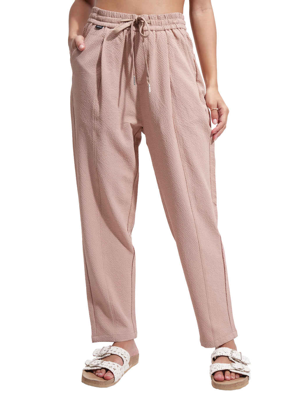 Tokyo Talkies Women Pink SOlid Regular Fit Casual Trouser - Pink - Image 7