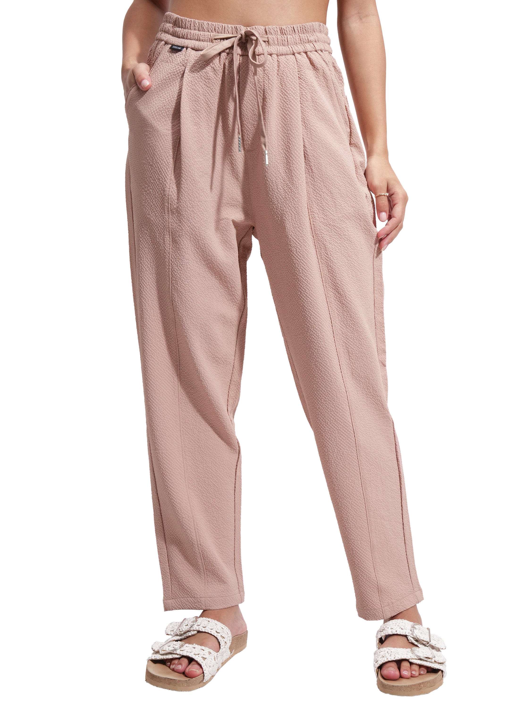 Tokyo Talkies Women Pink SOlid Regular Fit Casual Trouser - Pink - Image 7