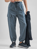 Street By Tokyo Talkies Women Blue Solid Regular Fit Cargos - Blue - Image 1