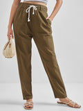 Street By Tokyo Talkies Women Brown Solid Straight Fit Casual Trouser - Brown - Image 1