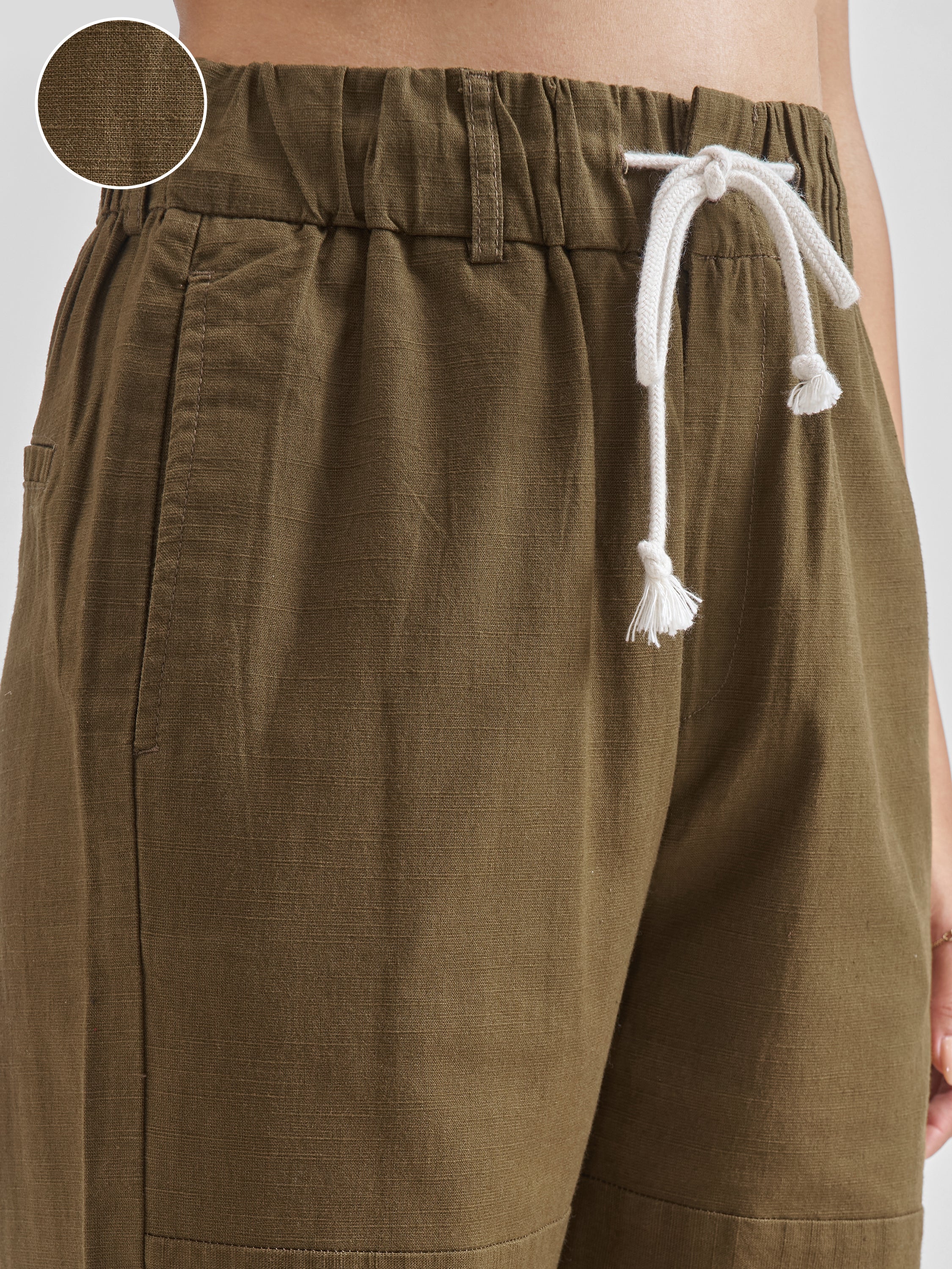 Street By Tokyo Talkies Women Brown Solid Straight Fit Casual Trouser - Brown - Image 5