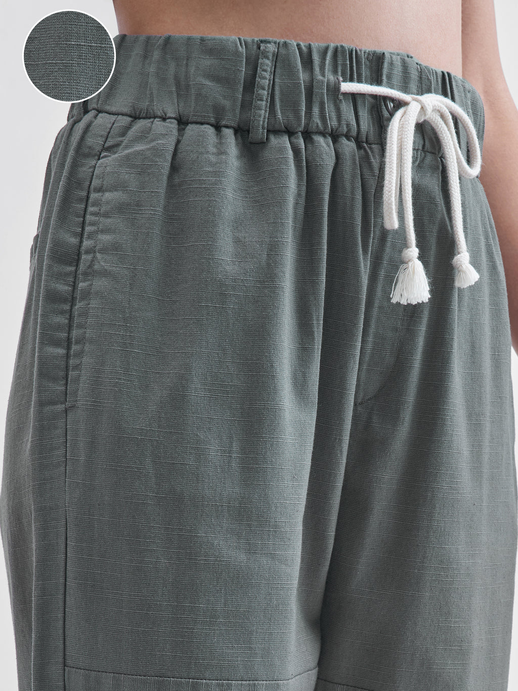 Chic By Tokyo Talkies Women Grey Solid Straight Fit Regular Trousers - Grey - Image 5
