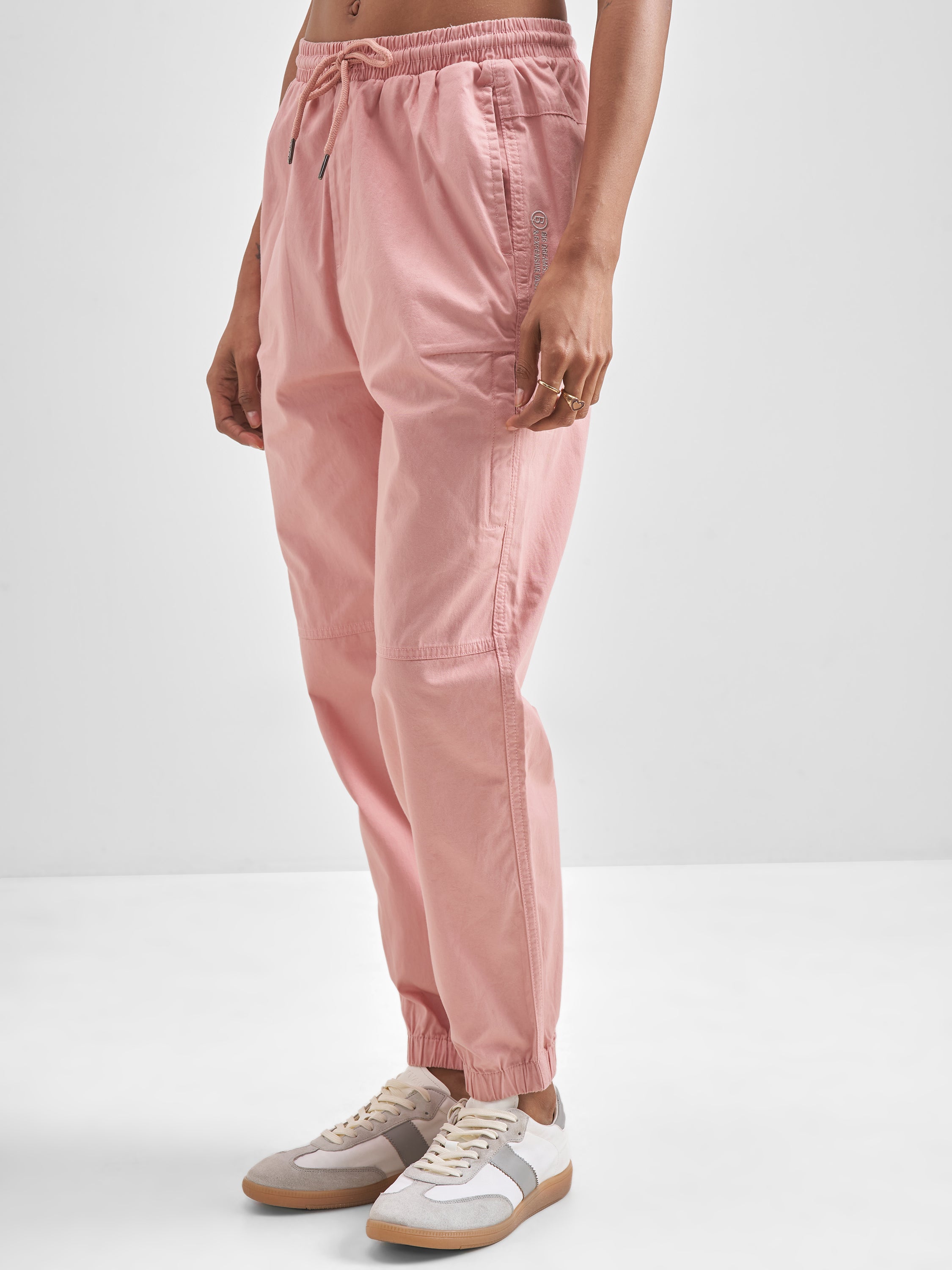 Street By Tokyo Talkies Women Pink Solid Regular Fit Regular Jogger - Pink - Image 4