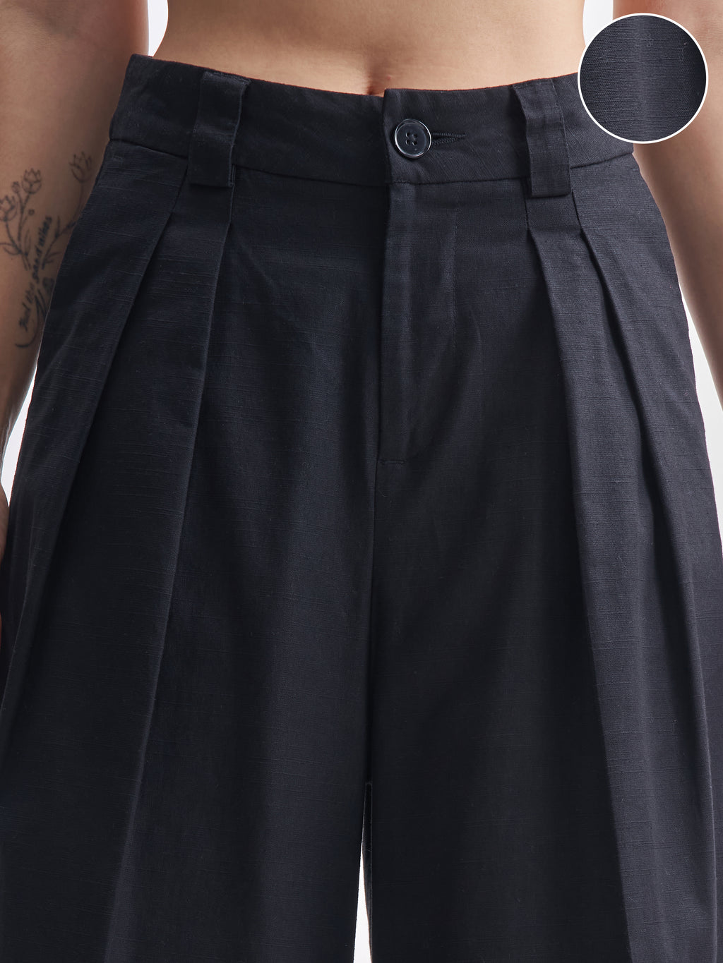 Tokyo Talkies Women Black SOlid Regular Fit Casual Trouser - Black - Image 5