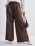 Tokyo Talkies Women Brown Solid Wide Leg Casual Trouser - Brown - Image 1