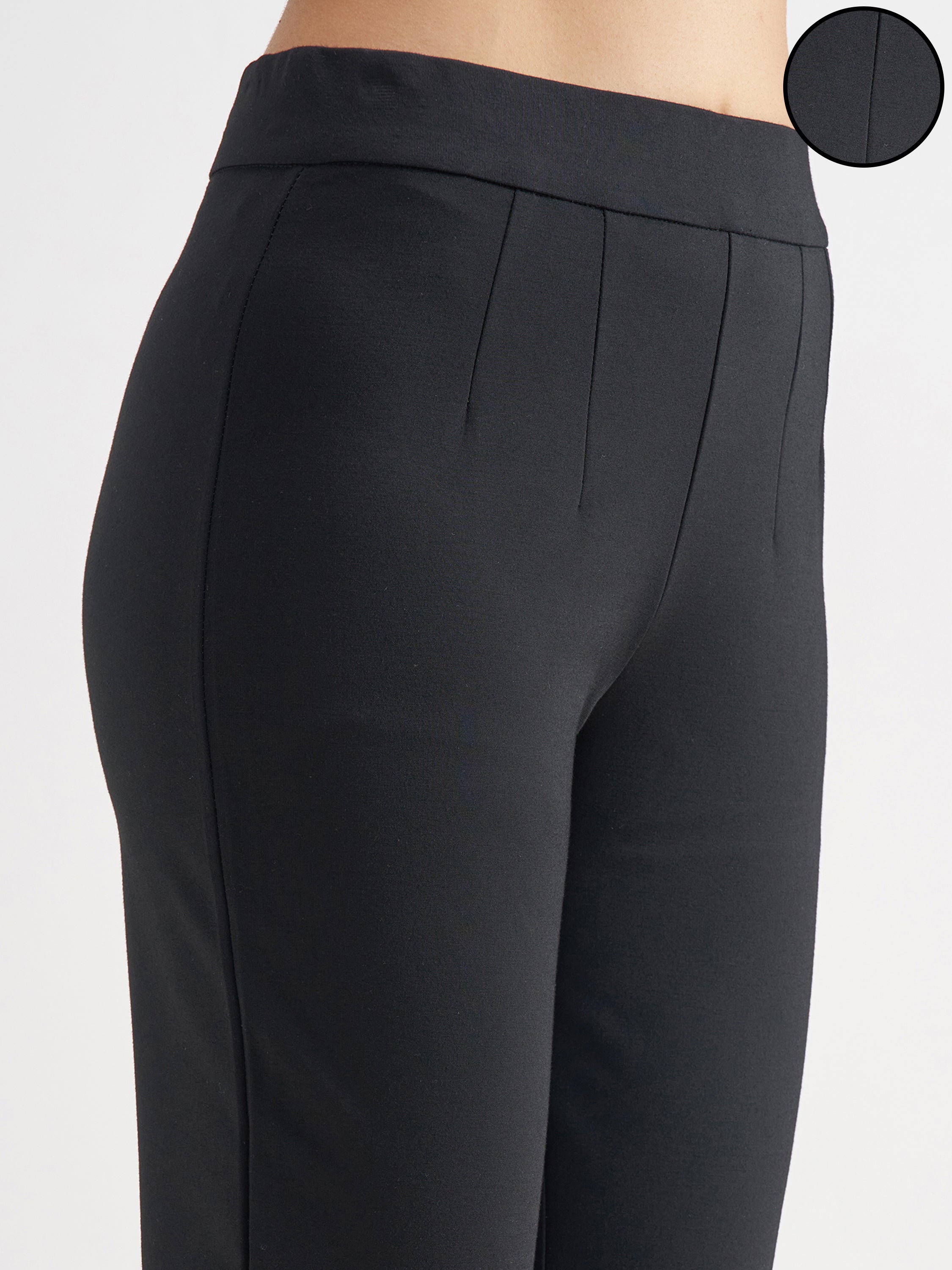 Tokyo Talkies Women Black Solid Slim Fit Regular Trouser - Black - Image 5