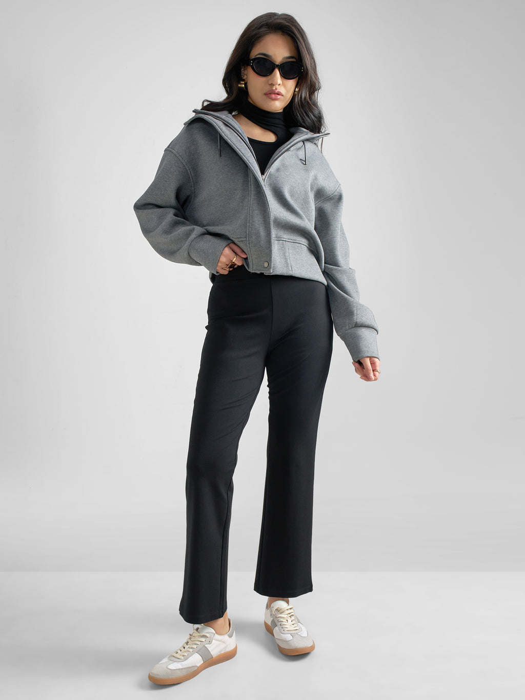 Tokyo Talkies Women Black Solid Bootcut Regular Trouser - Black - Image 2