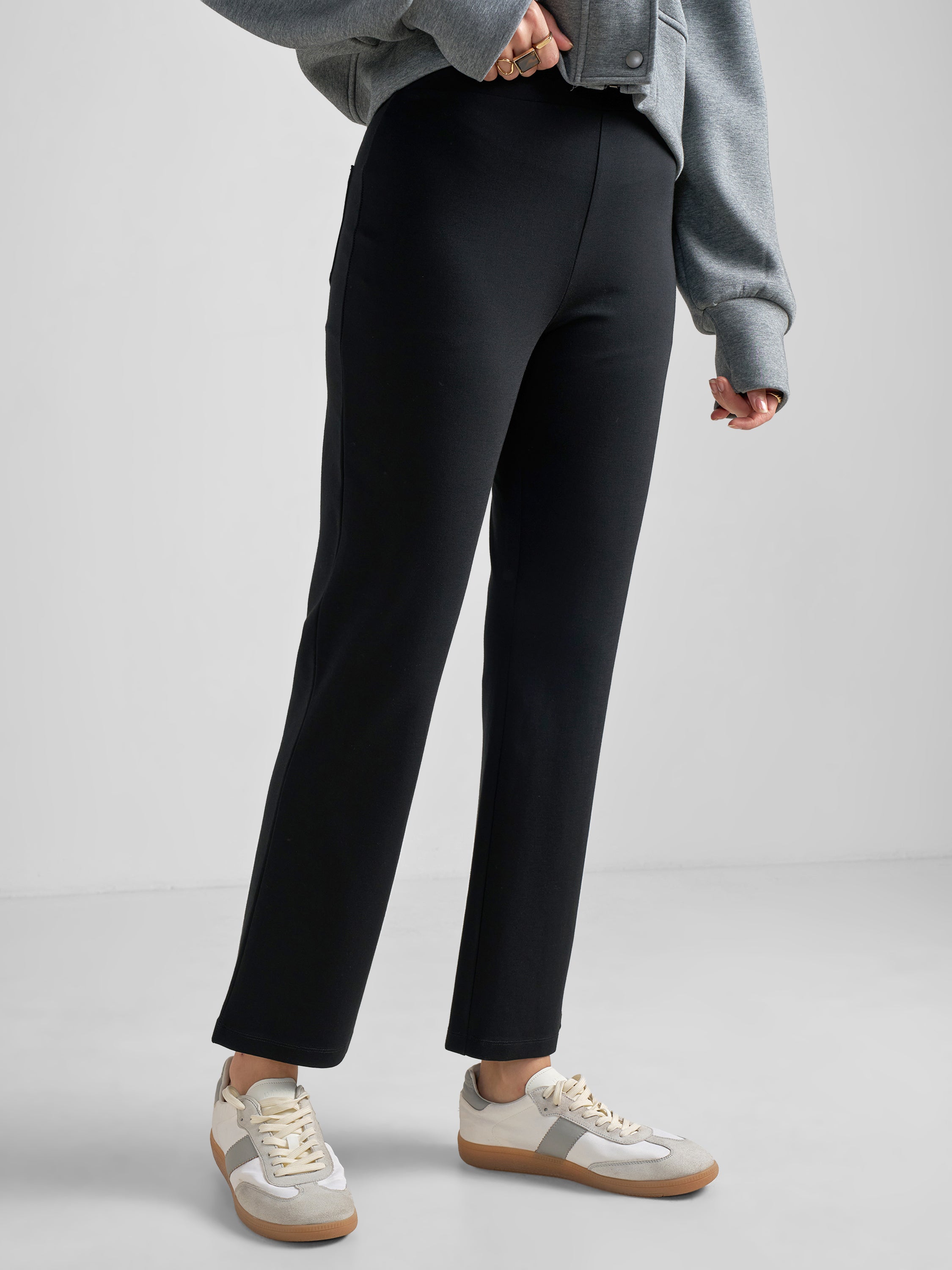 Tokyo Talkies Women Black Solid Bootcut Regular Trouser - Black - Image 6