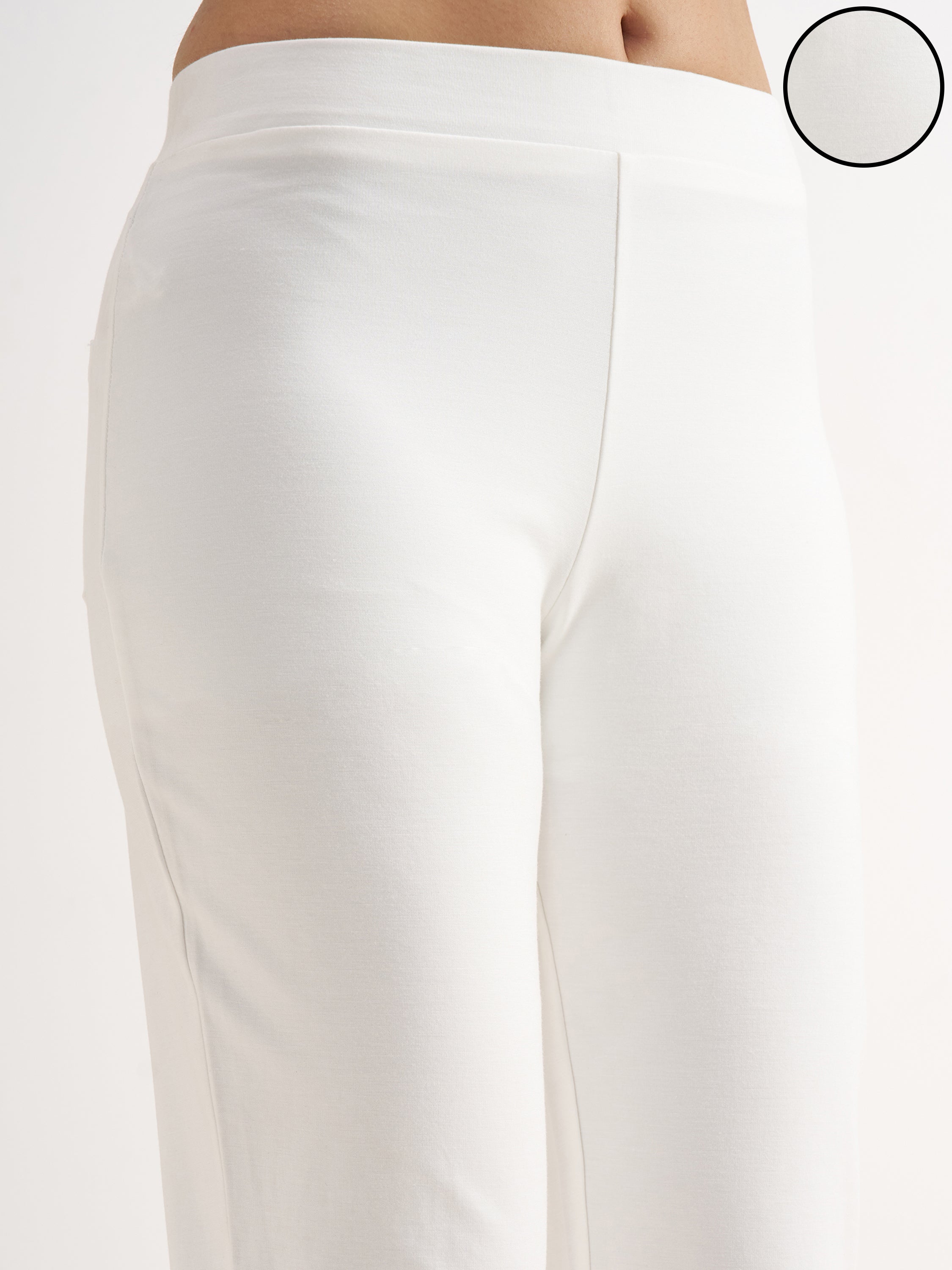 Tokyo Talkies Women White Solid Bootcut Regular Trouser - White - Image 5
