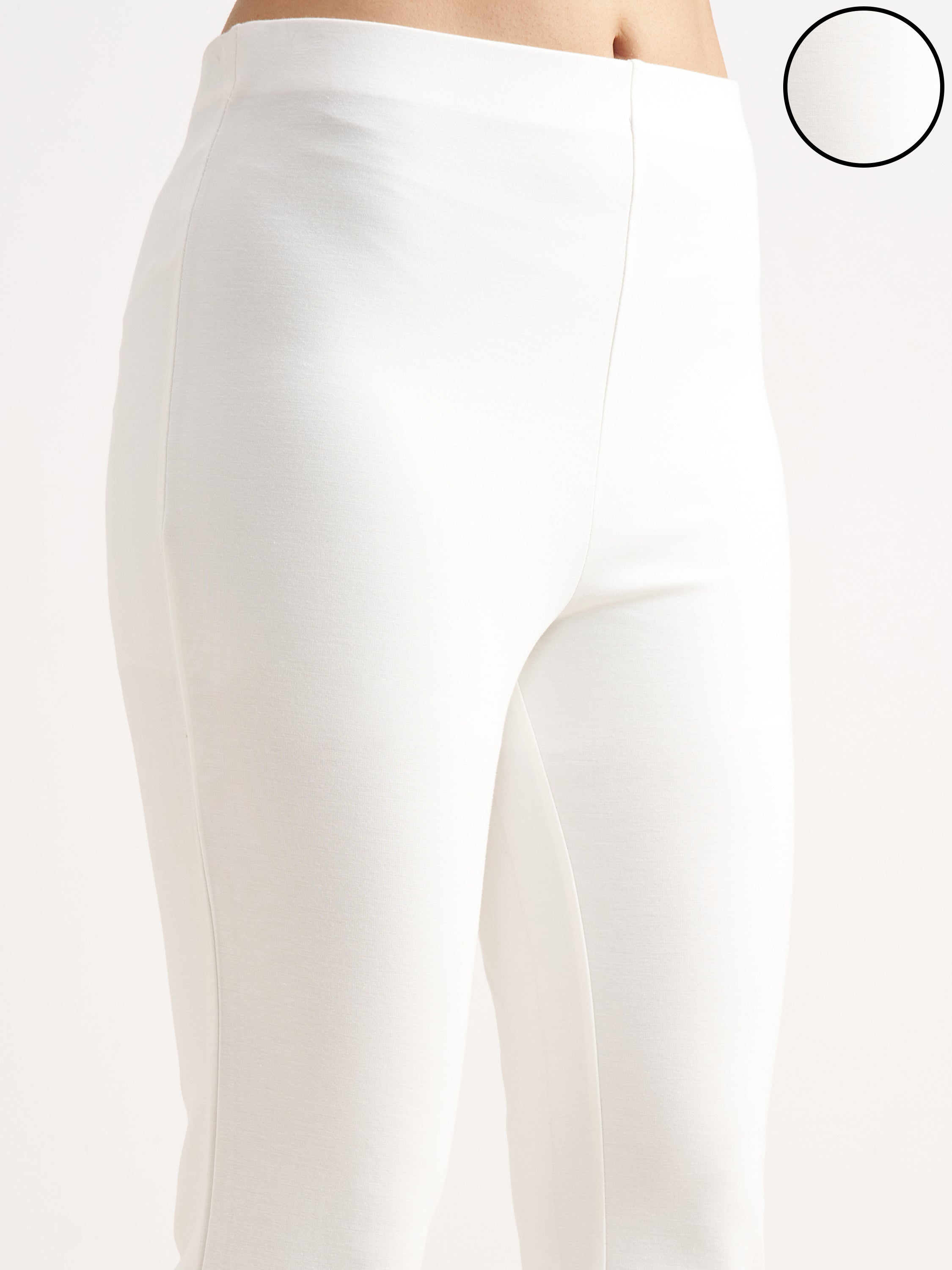 Tokyo Talkies Women White Solid Bootcut Regular Trouser - White - Image 5