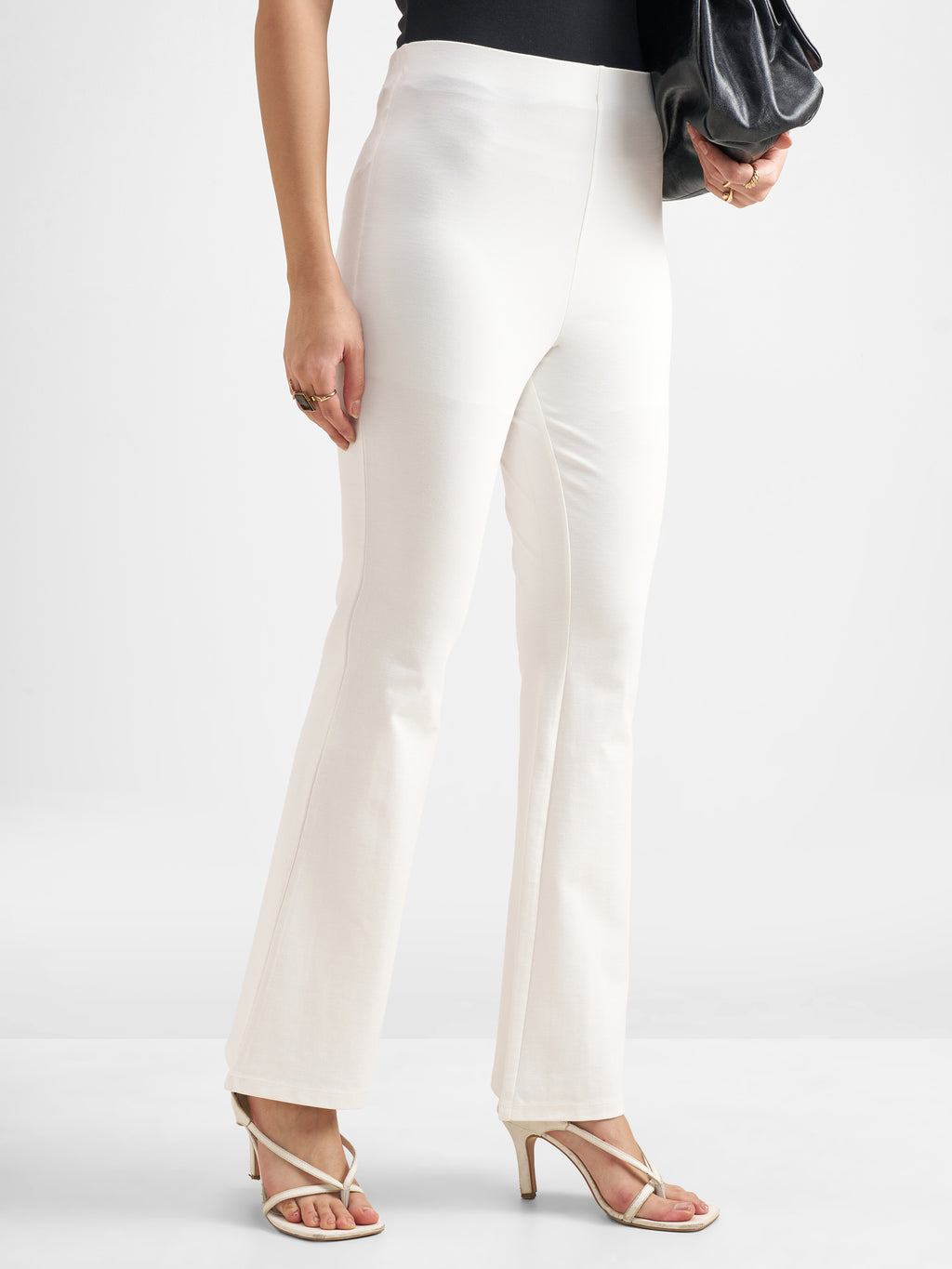Tokyo Talkies Women White Solid Bootcut Regular Trouser - White - Image 6