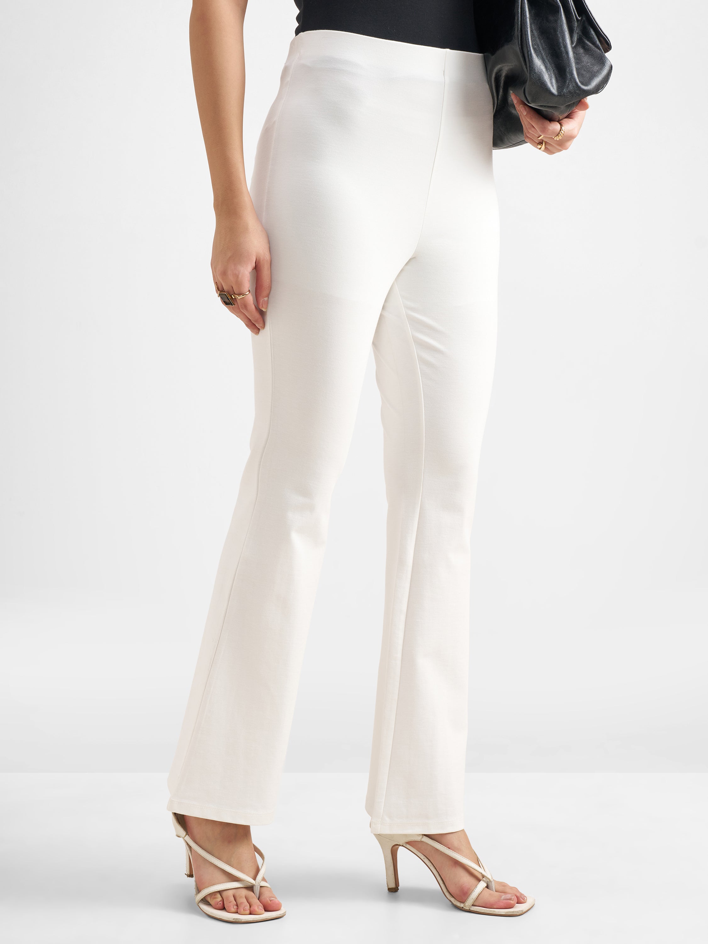 Tokyo Talkies Women White Solid Bootcut Regular Trouser - White - Image 6