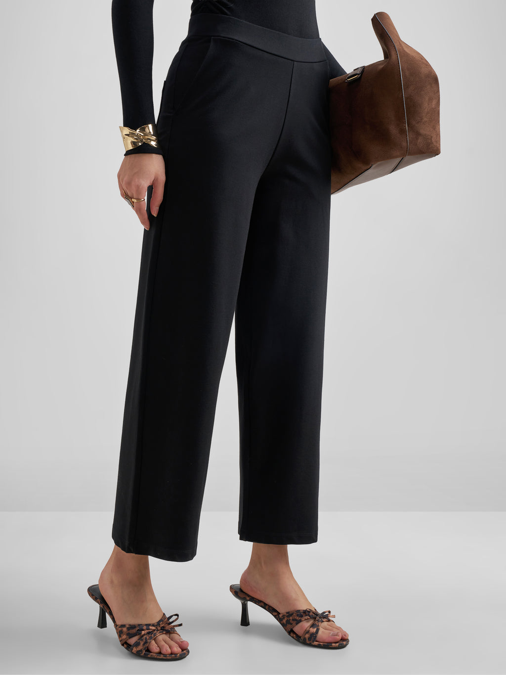 Tokyo Talkies Women Black Solid Wide Leg Regular Trouser - Black - Image 4