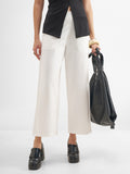 Tokyo Talkies Women White Solid Wide Leg Regular Trouser - White - Image 1