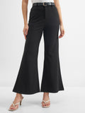 Tokyo Talkies Women Black Solid Bootcut Regular Trouser - Black - Image 1