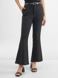 Tokyo Talkies Women Black Solid Bootcut Regular Trouser - Black - Image 1