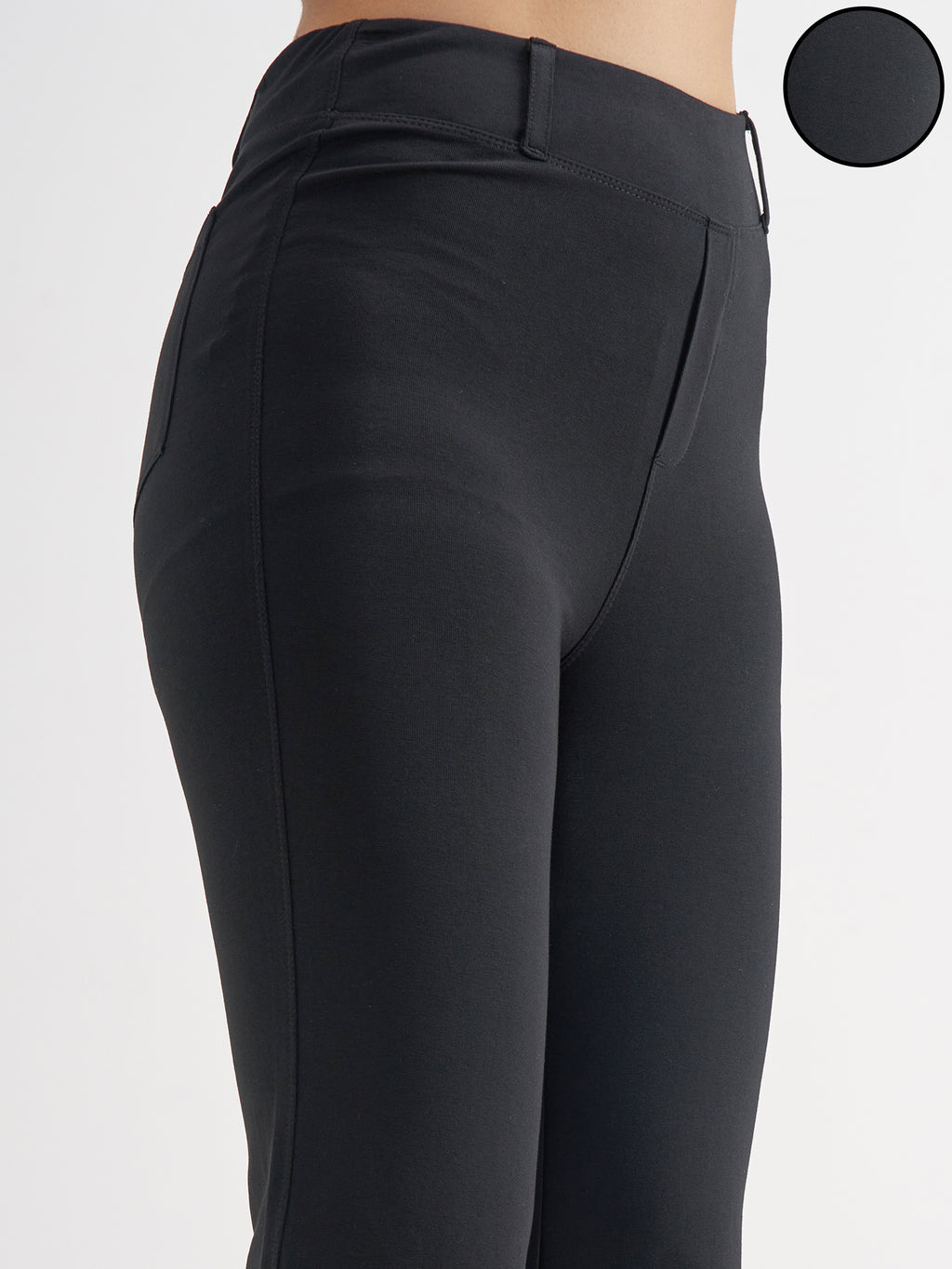 Tokyo Talkies Women Black Solid Bootcut Regular Trouser - Black - Image 5