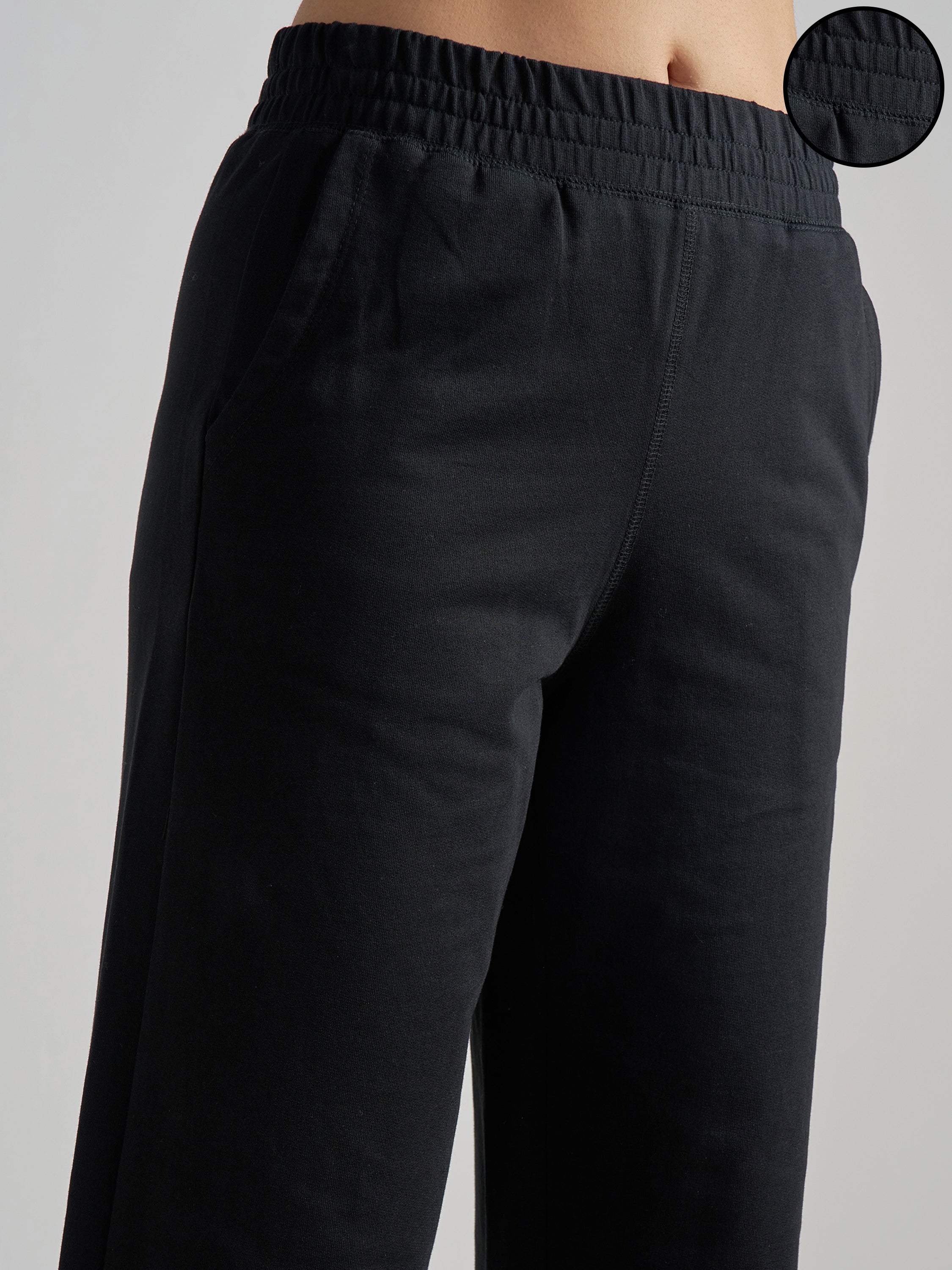 Tokyo Talkies Women Black Solid Wide Leg Regular Trouser - Black - Image 5