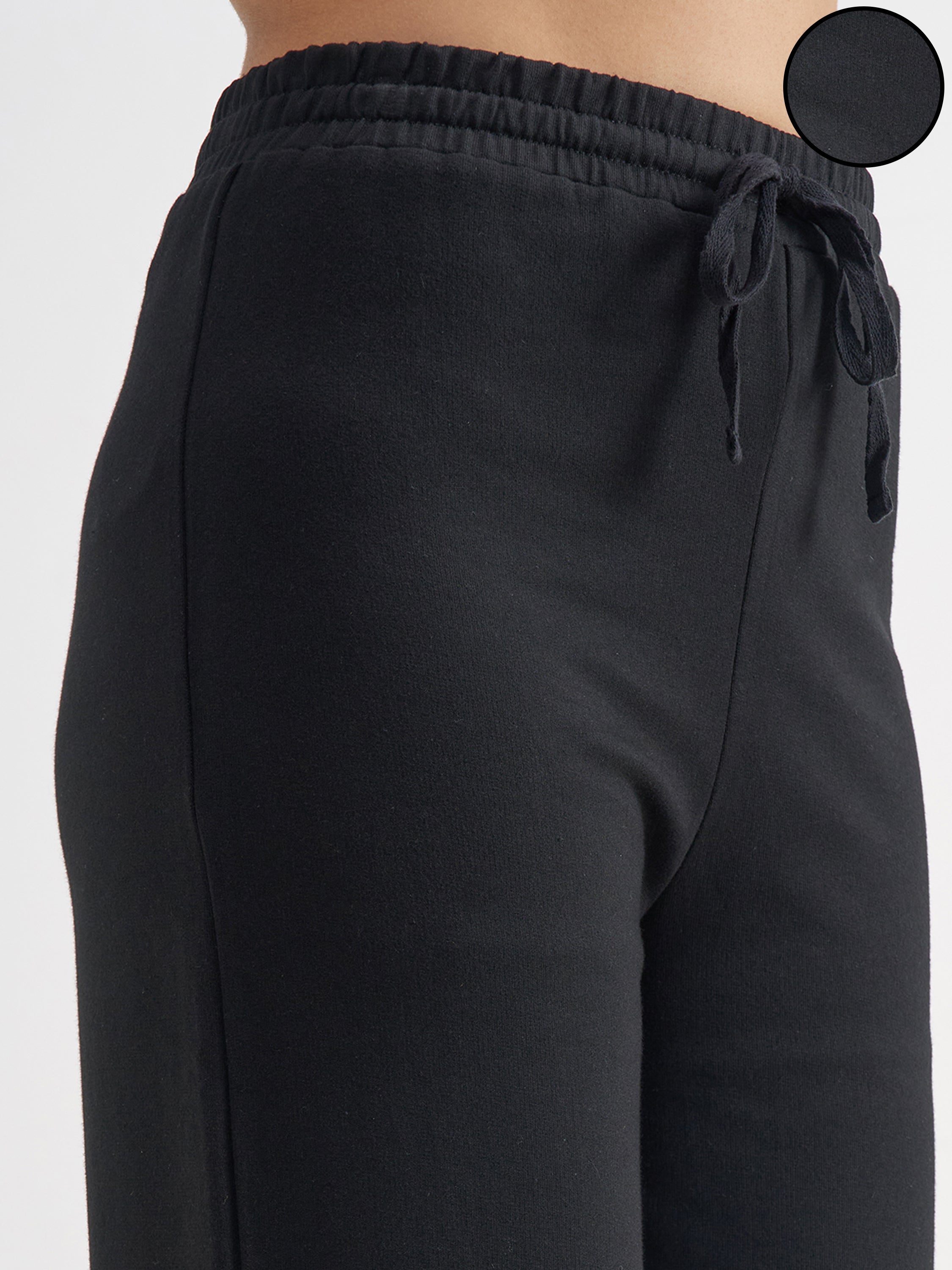 Tokyo Talkies Women Black Solid Wide Leg Regular Trouser - Black - Image 5