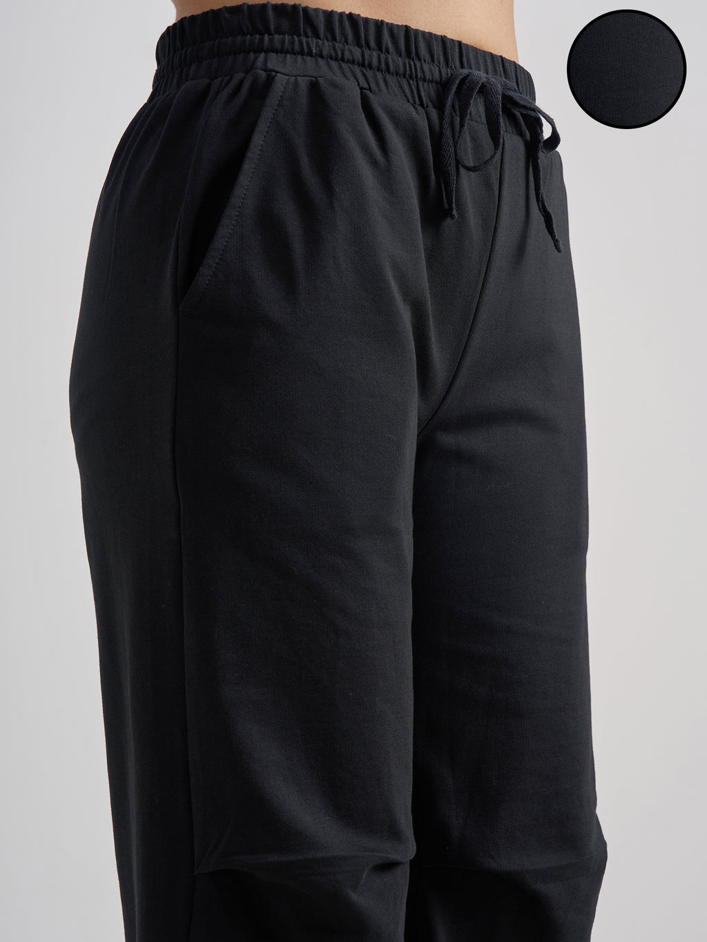 Tokyo Talkies Women Black Solid Relaxed Fit Regular Trouser - Black - Image 5