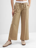 Tokyo Talkies Women Beige Solid Straight Fit Regular Trouser - Beige - Image 1