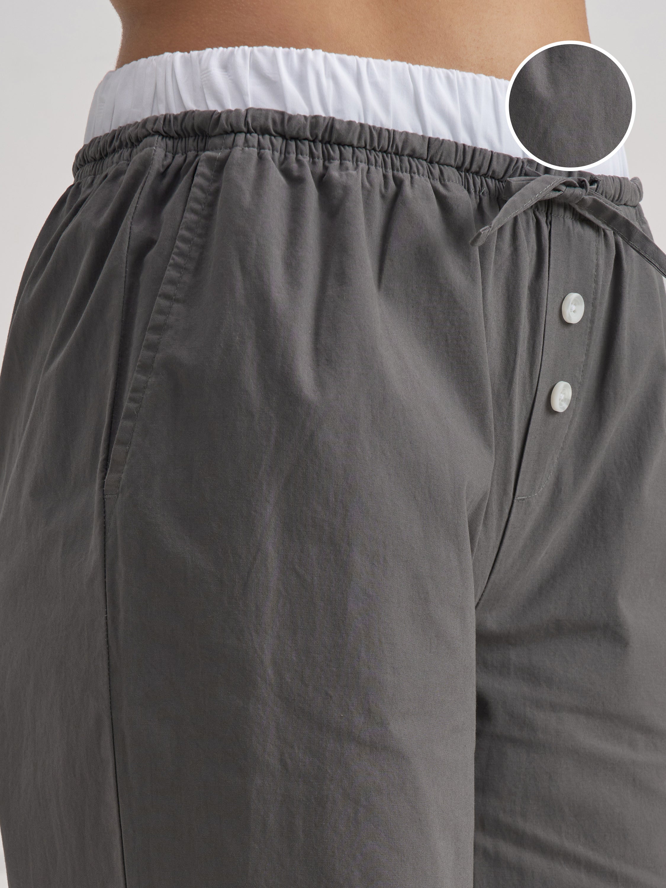 Tokyo Talkies Women Grey Solid Straight Fit Regular Trouser - Grey - Image 5