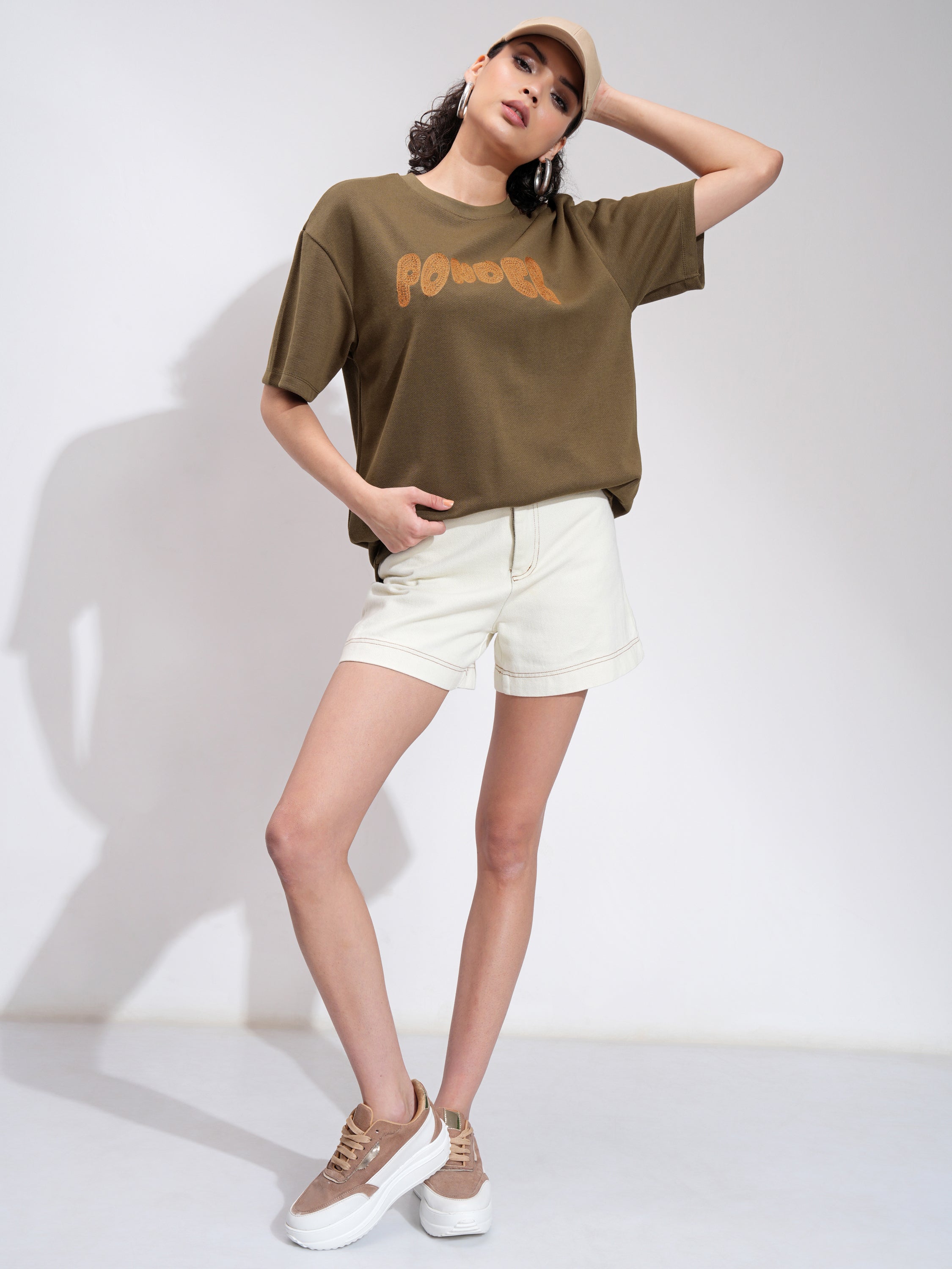 Tokyo Talkies Women Brown Printed Oversized Fit T-Shirt - Brown - Image 2