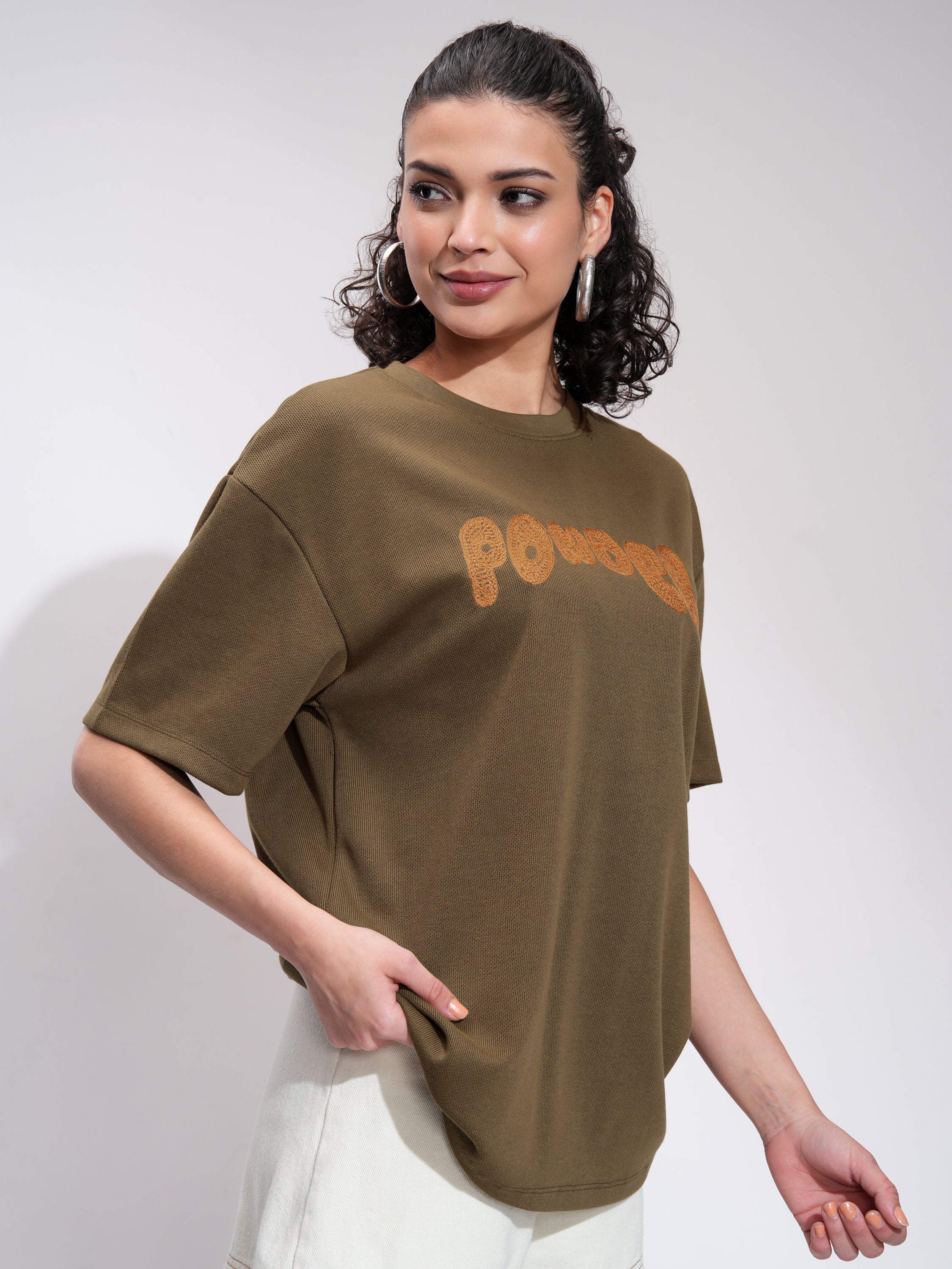 Tokyo Talkies Women Brown Printed Oversized Fit T-Shirt - Brown - Image 6