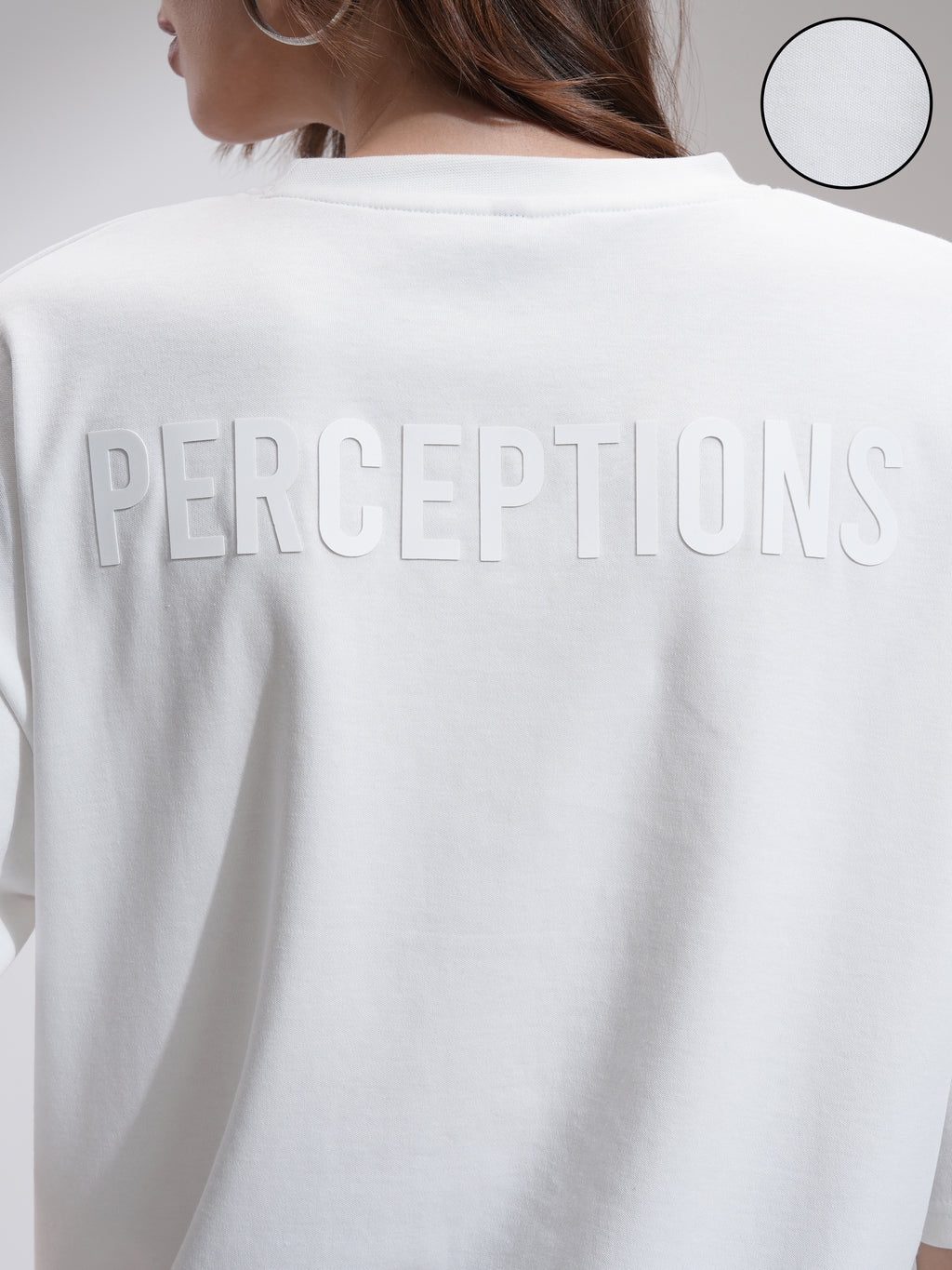 Tokyo Talkies Women White Printed Round Neck Oversized Fit T-Shirt - White - Image 5