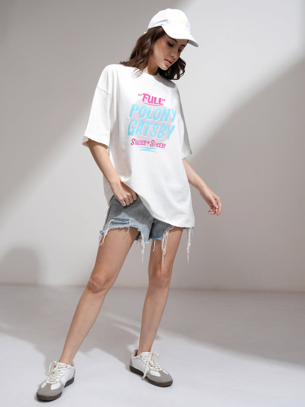 Tokyo Talkies Women White Printed Oversized Fit T-Shirt - White - Image 2