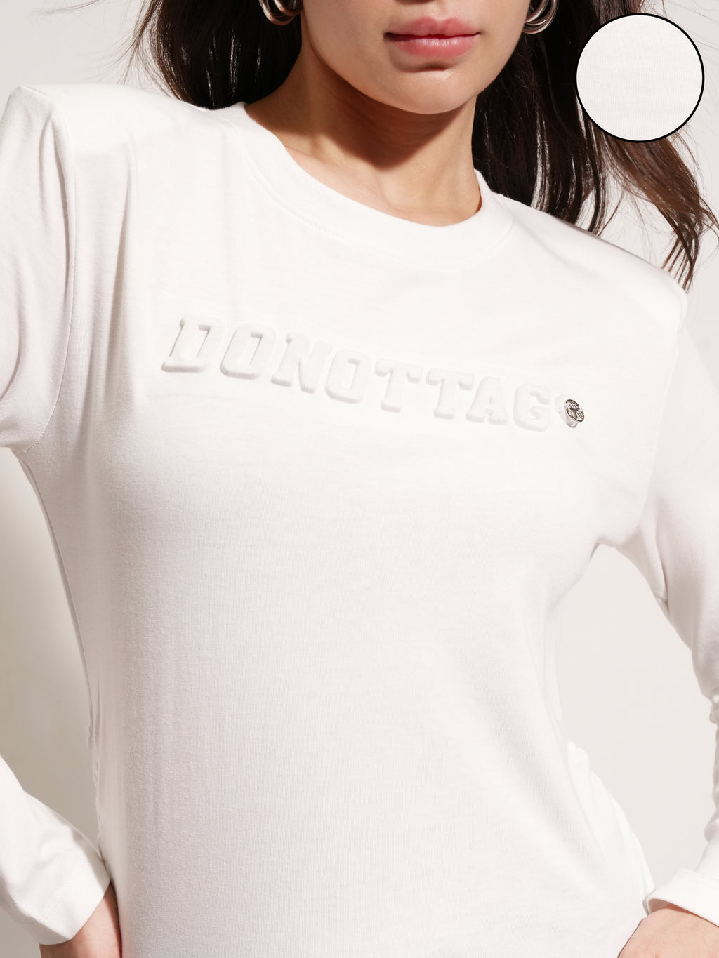 Tokyo Talkies Women White Printed Round Neck Oversized Fit T-Shirt - White - Image 5