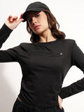 Tokyo Talkies Women Black Printed Round Neck Oversized Fit T-Shirt - Black - Image 1