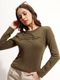 Tokyo Talkies Women Brown Printed Round Neck Oversized Fit T-Shirt - Brown - Image 1
