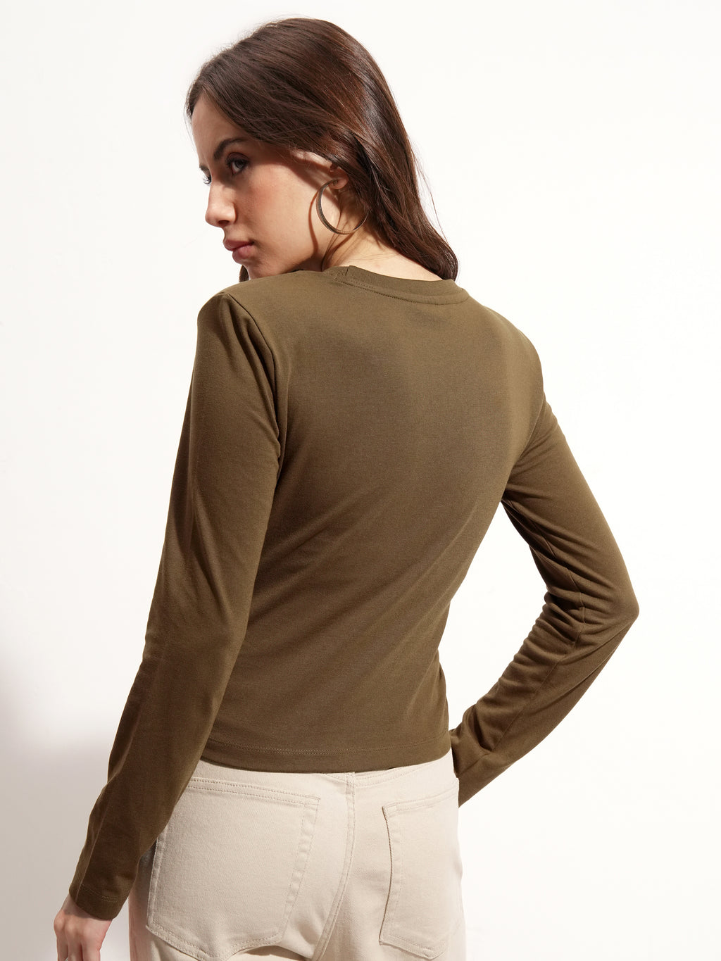 Tokyo Talkies Women Brown Printed Round Neck Oversized Fit T-Shirt - Brown - Image 3